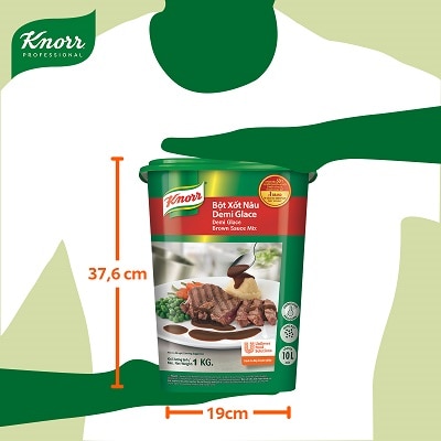Knorr Xốt Nâu Demi Glace 1kg - Với Knorr Xốt Nâu Demi Glace chỉ mất 3 phút để có ngay xốt nâu thượng hạng cho món bò hầm.